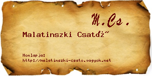 Malatinszki Csató névjegykártya